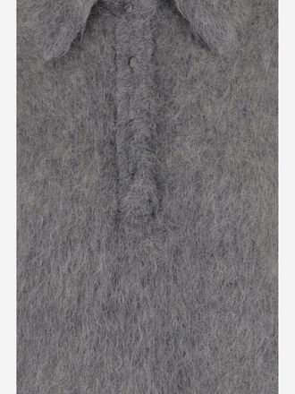 Chlo&eacute; Womens Polo Sweater Brushed Alpaca Grey