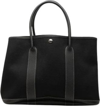 Herm&egrave;s Pre-owned Garden Party Tote Bag - Dames - Vintage Shopper - Zwart - ONE Size - Leer - Vintage