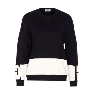Elisabetta Franchi Round-neck Knitwear, female, Black, XS, Round-neck Sweatshirt