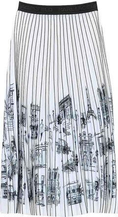 Karl Lagerfeld Paris Sketch Pleated Skirt