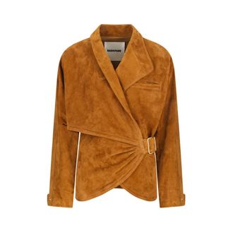 Darkpark Leather Jackets, female, Brown, Size: S Cindy Suede Contour Jacket