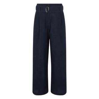 Moorer NOA Wide Broeken - Dames - Broeken - Blauw - Maat: XS Katoen