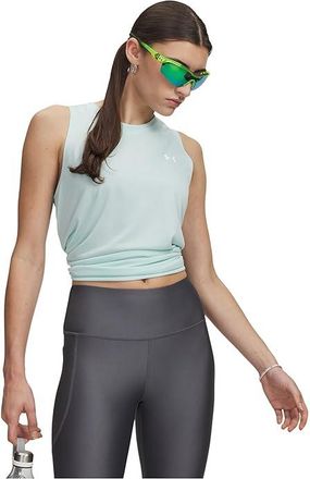 Under Armour Tech Tank Top Solid Womens Clothing Refresh Mint/White : LG (US 12-14), Polyester