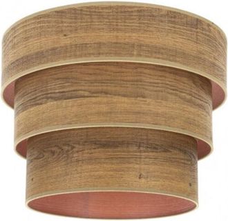 Fabrilamp Pantalla Colgante Triple Smile E27 Madera Oscura 40dx20dx26h