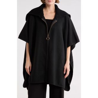 Nanette Lepore Zip Front Ruana in Black at Nordstrom Rack