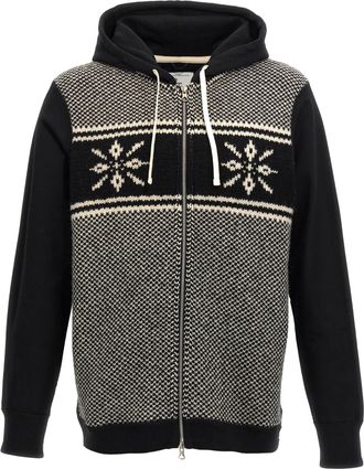 Junya Watanabe Mens Jacquard Insert Hoodie