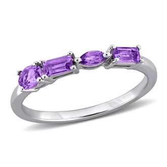 Mimi & Max Multi-Gem Four Stone Ring Sterling Silver