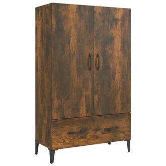 Berkfield Home Highboard Smoked Oak 70x31x115 cm Engineered Wood in Brown | Size: 70 x 31 x 115 cm