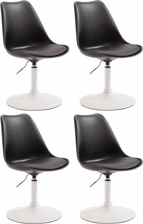 Clp Clp - Set De 4 Sillas De Comedor Maverick Con Pie De Trompeta Negro Blanco