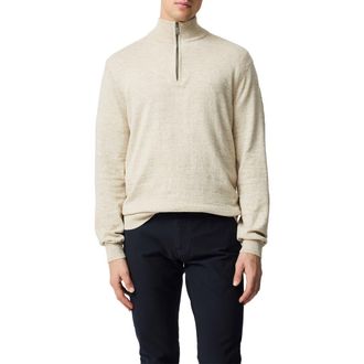 Rodd & Gunn Fortrose Cotton Quarter Zip Sweater in Straw at Nordstrom Rack, Size Xx-Large