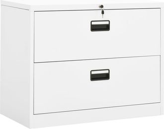 vidaXL Furniture Limited - Armario Archivador De Acero Blanco 90x46x72,5