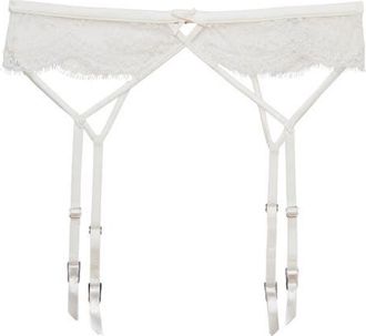 Fleur du Mal Frankie Lace Garter Belt in Ivory at Nordstrom, Size 3