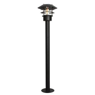 Netlighting Helsingor 1 Light Outdoor Coastal Bollard Lantern Black IP44 E27