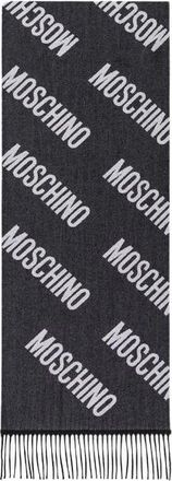 Moschino Wollen Jacquard Sjaal - unisex - Wintersjaals - Zwart - ONE Size - Wol - Accessoires