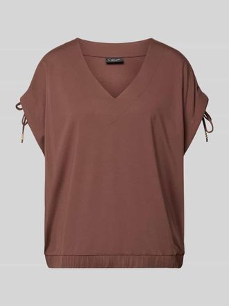 s.Oliver Black Label Loose Fit T-Shirt aus Viskose-Mix in Dunkelbraun, Gr&ouml;&szlig;e 36