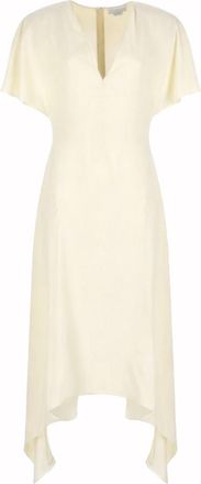 Stella McCartney White V Neck Midi Dress