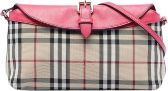 Burberry Pre-owned Cross Body Bags, female, Multicolor, Size: ONE SIZE Pre-owned Haymarket Check Crossbody Bag