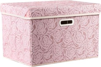 OEM Caja De Almacenamiento Plegable Con Tapa - Poli&eacute;ster Exterior Y Forro Oxford - 45 X 30 X 30 Cm - Rosa - 1 Unidad