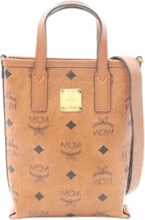 MCM Pre-owned Visetos Gecoat Canvas Handtas - Dames - Vintage Shopper - Bruin - ONE Size - Leer - Vintage
