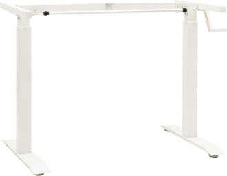 vidaXL Vidaxl - Estructura De Escritorio De Altura Ajustable Manivela Blanco