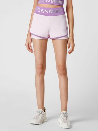 Plein Sport High-Waisted Sports Shorts with Logo Elastic Band