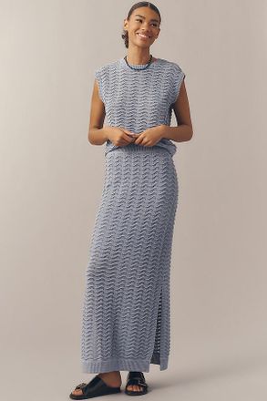 Bernardo Wave Pointelle Maxi Skirt