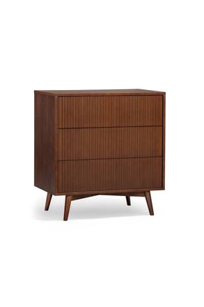 Teamson Home Tremolo Chest of Drawers 3 Drawer Bedroom Dresser in Walnut