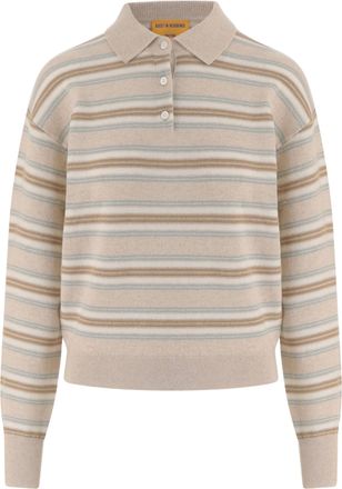 Guest In Residence Multicolor Striped Cashmere Polo Sweater
