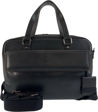MCM Mcm Black Leather Shoulder Bag (Pre-Owned)