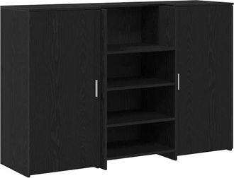 vidaXL Reception Desk Black Oak 155x50x103.5 cm Engineered Wood vidaXL