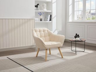 Vente-Unique Poltrona in Tessuto Beige - CASERTA