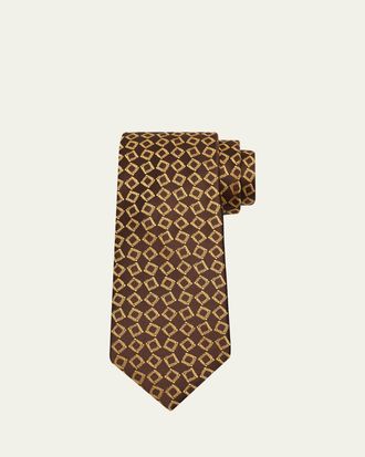 Charvet Mens Square Jacquard Silk Tie