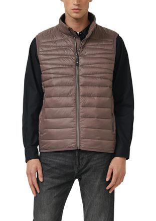 s.Oliver Steppweste S.OLIVER, Herren, Gr. L, rot braun, Web, Obermaterial: 100% Polyester, unifarben, gerade h&uuml;ftbedeckend, Rundhals, Westen Steppweste, mit St