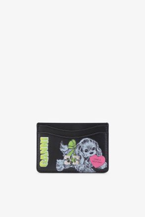 Ganni Black Puppy Bou Card Holder