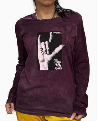 Freecity Iloveyou Sign Language Super Vintage Long Sleeve Tee In Plumstree