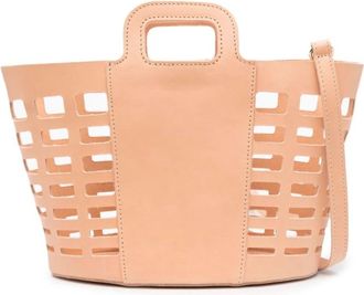 Ancient Greek Sandals Demijohn Bucket Small - Dames - Shoppers - Beige - ONE Size - Leer - Tassen