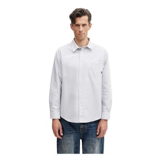 by Parra Horizonticaled Shirt - Heren - Casual Overhemden - Blauw - XL - Katoen - Overhemden