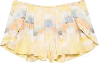 Zimmermann Alchemy Tie-dye Ruffled Shorts