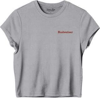 Junk Food Budweiser Graphic Cropped T-shirt in Heather Grey at Nordstrom Rack, Size X-Small