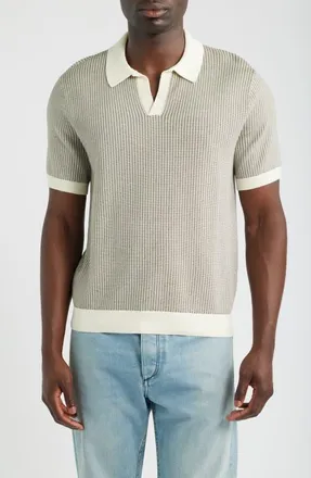 Madewell Johnny Collar Tuck Stitch Polo in Faded Ivy at Nordstrom, Size Xx-Large