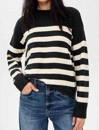 Daze Carlyle Stripe Sweater In Black/ivory Stripe