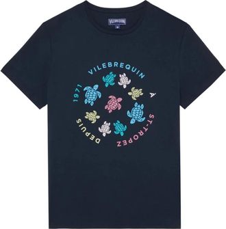Vilebrequin Tortues Multicolores T-Shirt - Heren - T-shirts - Blauw - 2XL - Katoen - Tops