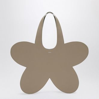 Coperni Flower Beige Leather Tote Bag