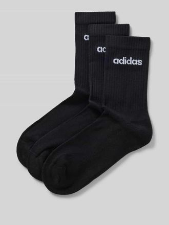adidas Socken mit Label-Print im 3er-Pack in Black, Gr&ouml;&szlig;e 35-38