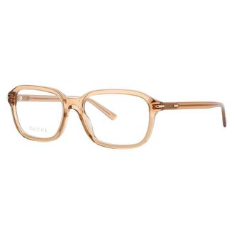 Gucci Mens Brown Rectangular Eyeglass Frames Gg1446O