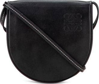 Loewe Pouch Heel piccola in pelle con tracolla 2018 - Nero