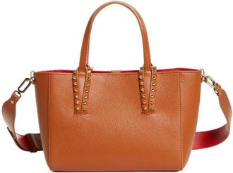 Christian Louboutin Mini Cabata Soft Leather East/West Tote in Cuoio/gold at Nordstrom