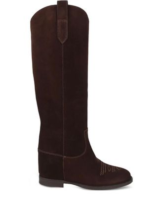 Via Roma 15 Stivali con ricamo - Marrone