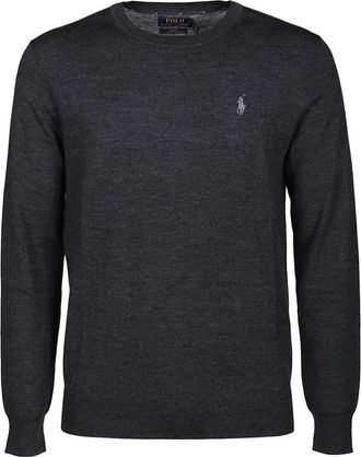 Polo Ralph Lauren Rondgebreide Trui met Ronde Hals - Heren - Ronde hals truien - Grijs - L - Wol - Truien & Vesten