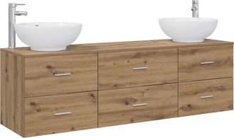 vidaXL Juego De Muebles De Ba&ntilde;o 3 Uds. Roble Artisan Vidaxl